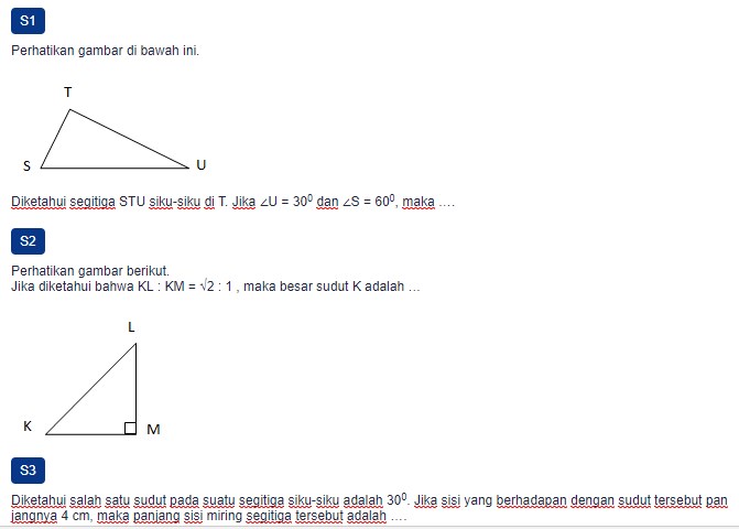Contoh Soal Teorema Pythagoras dalam Segitiga Istimewa