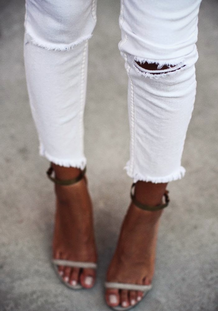 sincerely jules topshop white ripped jeans isabel marant sandals