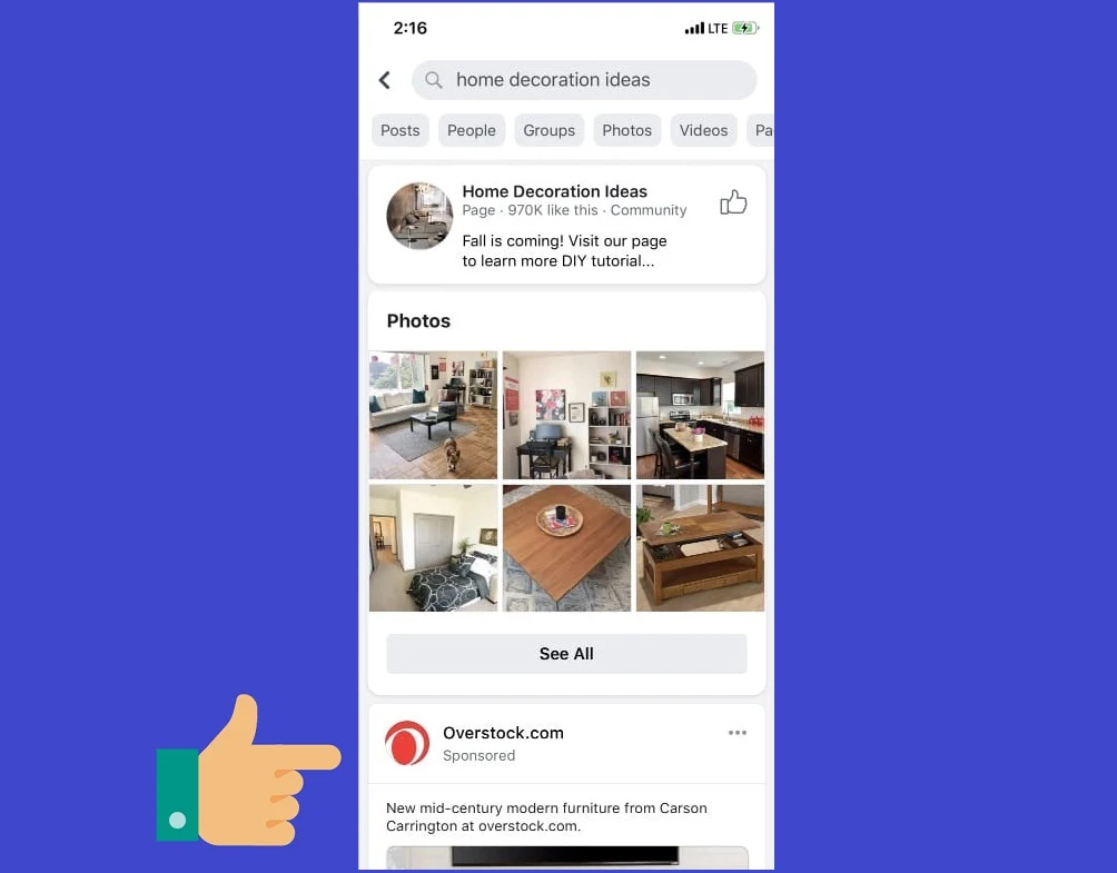 Reach people who are actively shopping with ads in Facebook Search Results