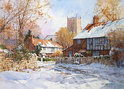 watercolor ian ramsay watercolors painting village paintings snow subjects winter paint things december