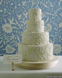 Martha Stewart Crewel Design Wedding Cake