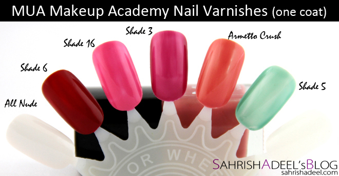 MUA - Makeup Academy Nail Varnishes - Review & Swatches