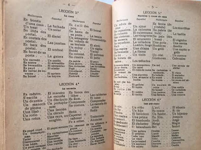 Vocabulario mallorquín español , nociones de lenguaje , 1947, lección tercera Vocabulario mallorquín español , nociones de lenguaje , 1947, lección tercera