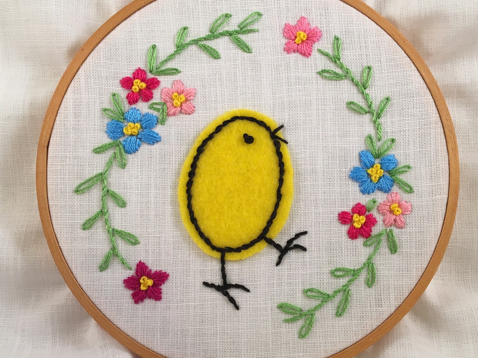 embroidered easter chick
