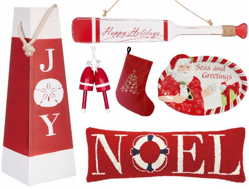 Nautical Red Christmas Decor