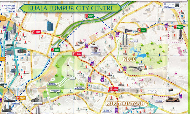 Mapa do centro de Kuala Lumpur