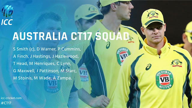 Australia Team Squad & Players List For ICC Champions Trophy 2017