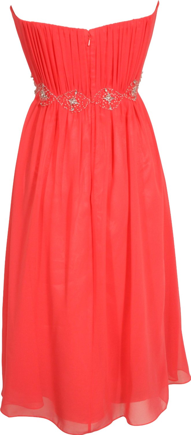 Dress4Cutelady Strapless Chiffon Goddess Gown Prom Dress Formal Knee