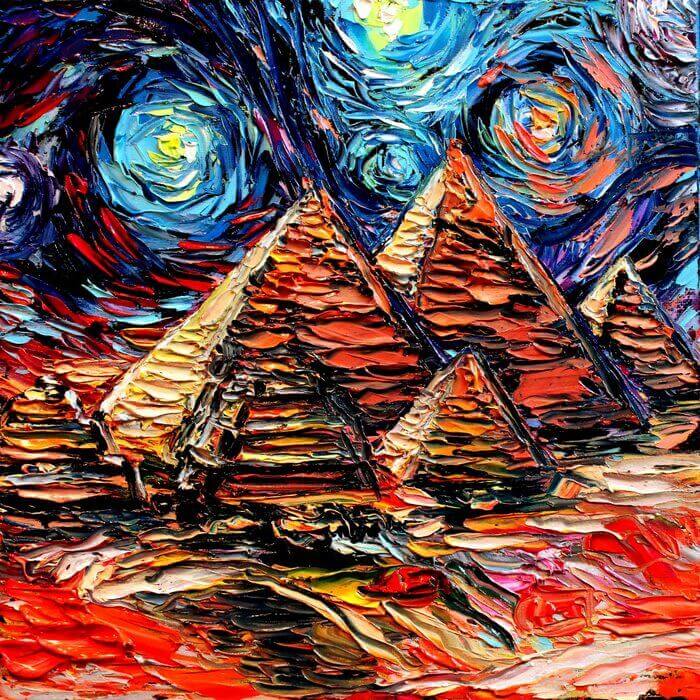 Aja Trier personajes de la cultura pop al estilo Vincent van Gogh | Postimpresionismo