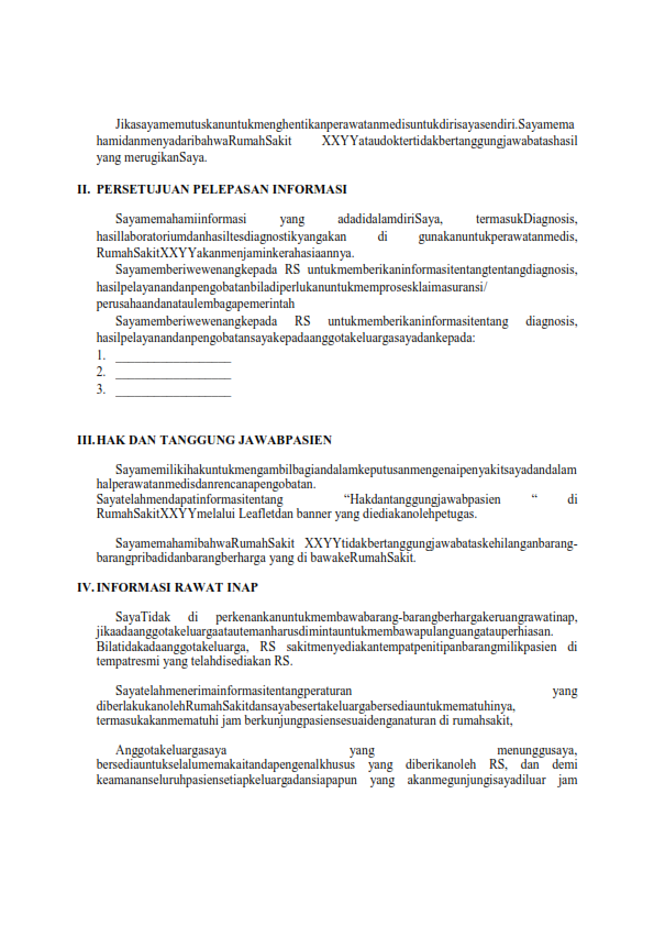 Contoh Form Dokumen Persetujuan General Consent ...