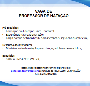 Qual é o salário de um professor de natação?