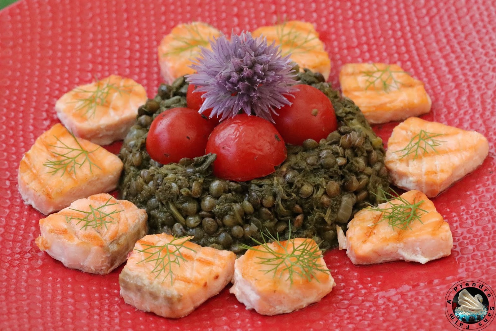 Lentilles vertes au saumon grillé