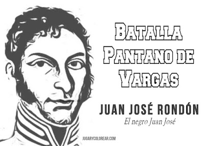 colorear de Juan José Rondón Batalla del Pantano de Vargas