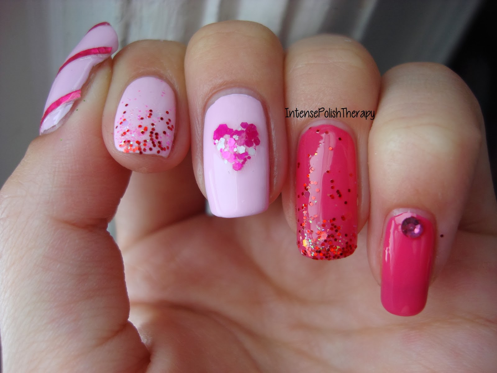 Valentines Day Pink Nail Art