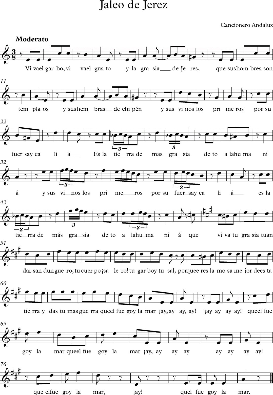 Descubriendo la Música. Partituras para Flauta Dulce o de Pico. Jaleo