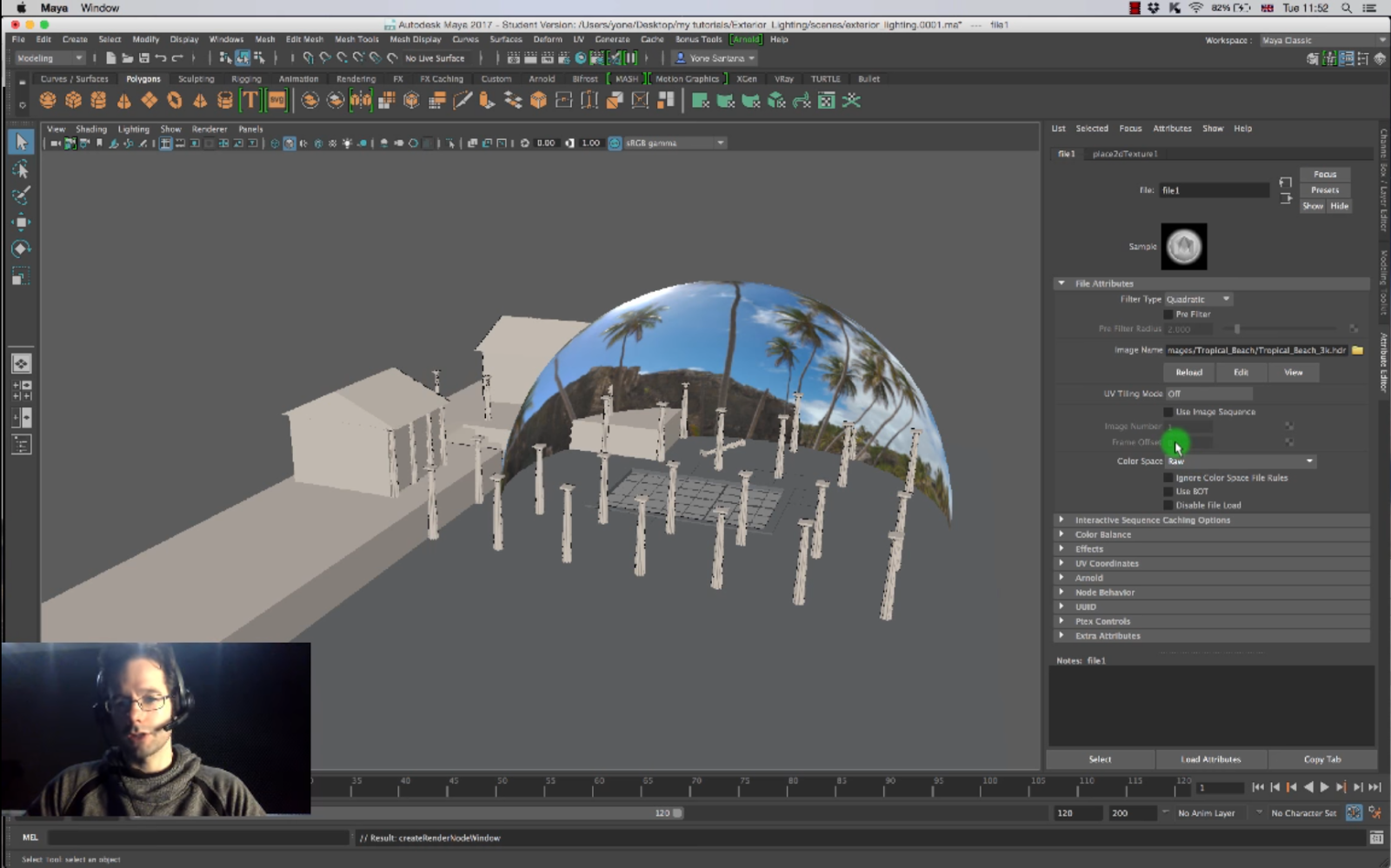 lighting for exterior scene in arnold cg tutorial