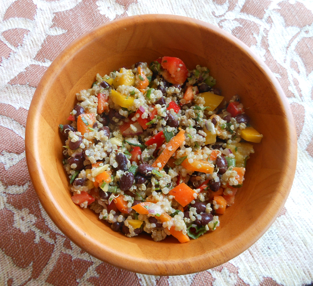 The Red Headed Veg Black Bean & Quinoa Salad with Chili Lime Dressing