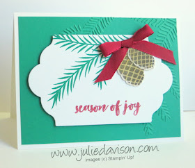 Stampin' Up! Christmas Pines Season of Joy Card #stampinup www.juliedavison.com