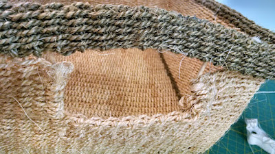 Mending Broken Baskets with fabric