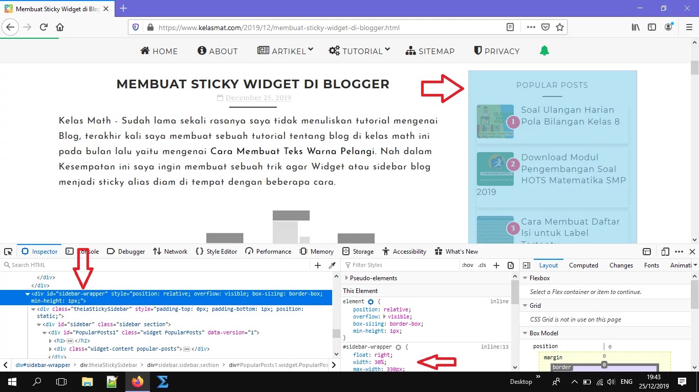 Membuat Sticky Widget di Blogger