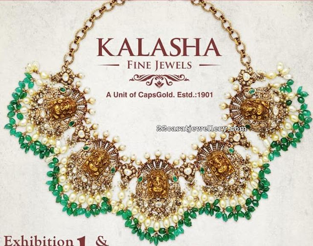 Ganesh Choker with Green Pearls Ganesh Choker with Green Pearls