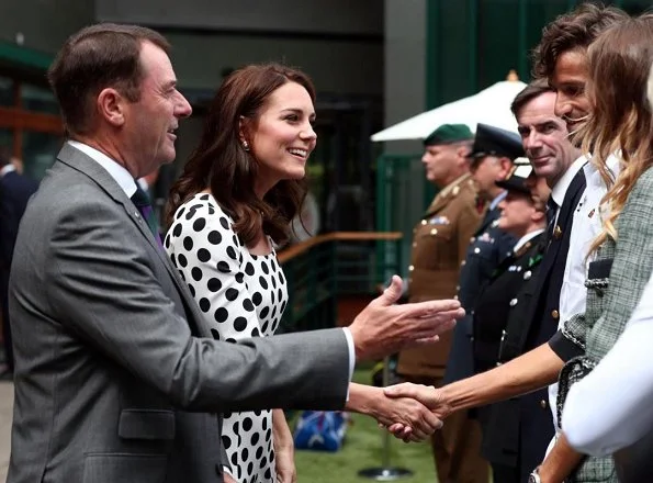 Duchess Catherine of Cambridge - Kate Middleton wore DOLCE & GABBANA polka dot dress at Wimbledon Tennis Championships