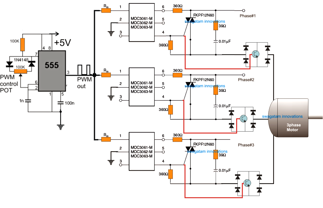 3 Phase Induction Motor Speed Controller Circuit