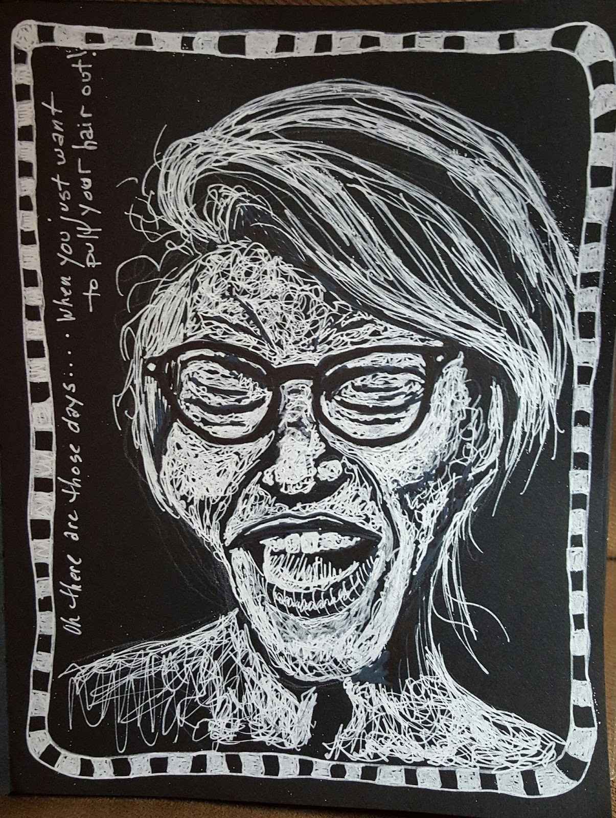 Draw Daily White Ink, Black Paper