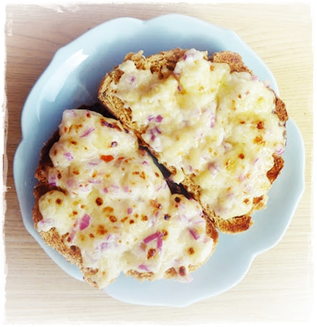 cheese and mayonnaise on toast