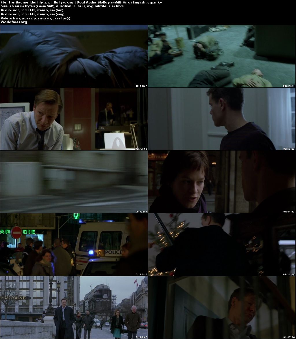 The Bourne Identity 2002 BluRay 400MB Hindi Dual Audio 480p Download