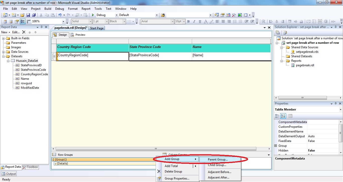 For SQL Server DBA & Developer: SSRS - Page Break at Nth row in SSRS Report