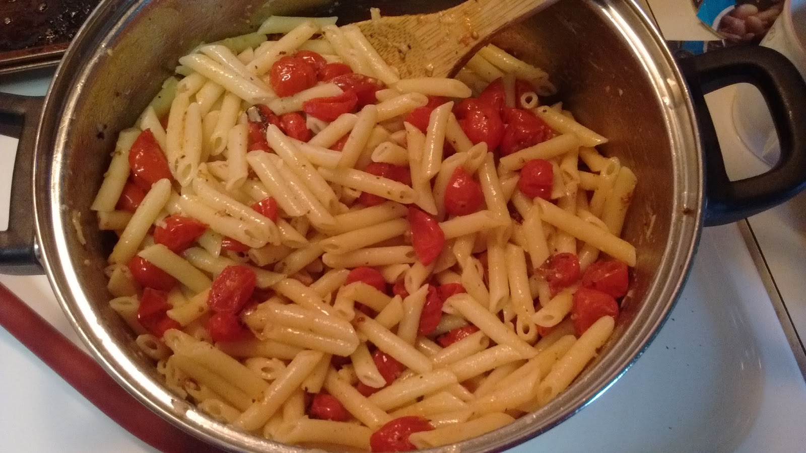 Kara's Family Eats Pasta with Roasted Grape Tomatoes and Garlic