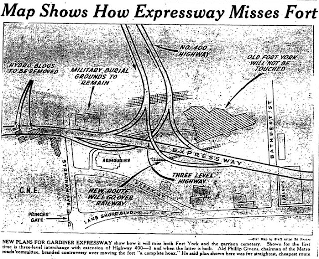 Fort York and Garrison Common Maps 1958 Globe Invade Old Fort