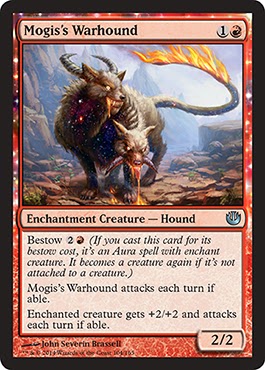 MtG expansion Journey into Nyx red enchantment creature Bestow