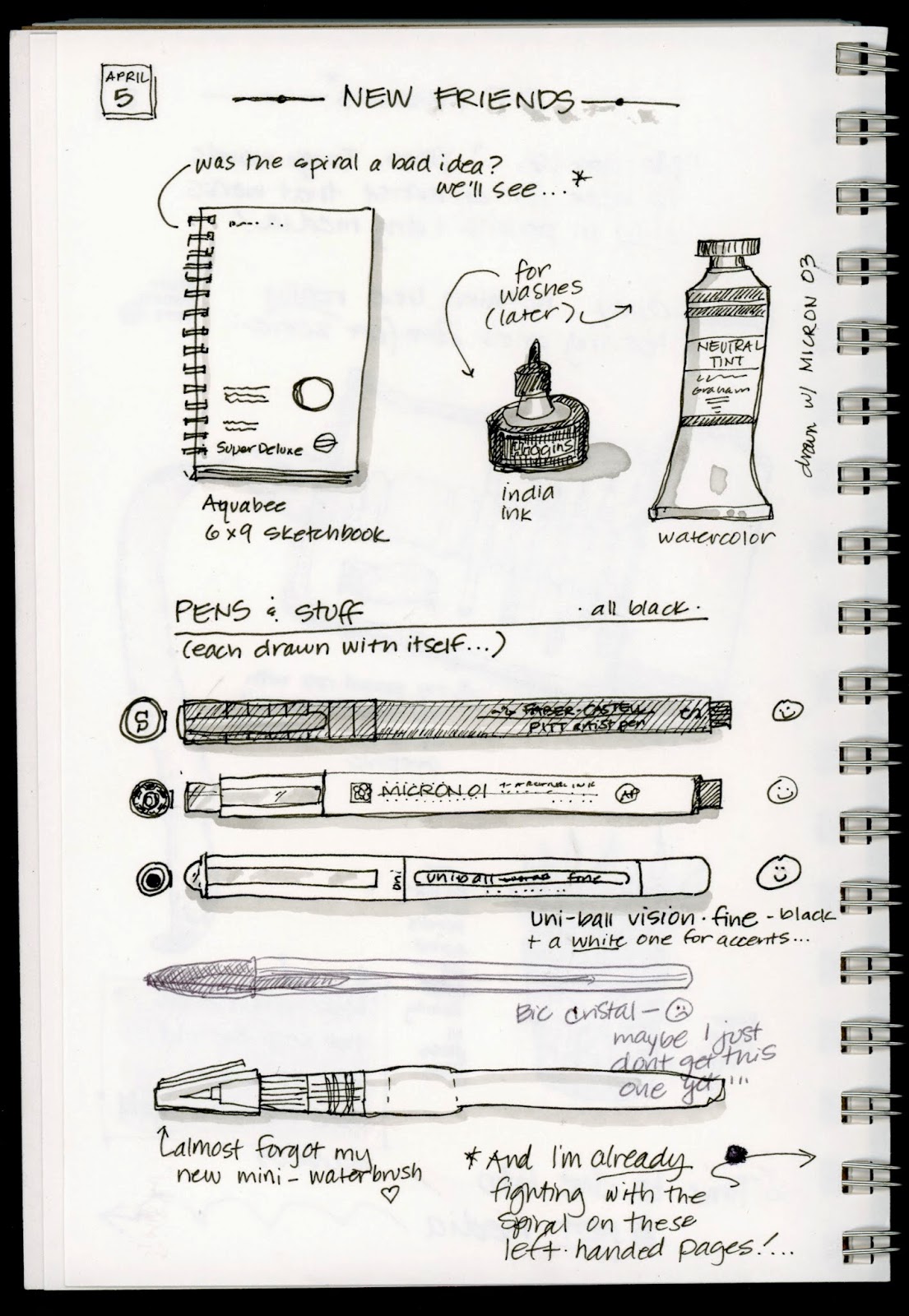 Sarah Melling Pencils and Paper Sketchbook Skool