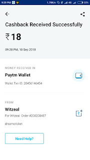 Dream Cricket App - Rs.15 on signup + Upto Rs.20 Per Refer