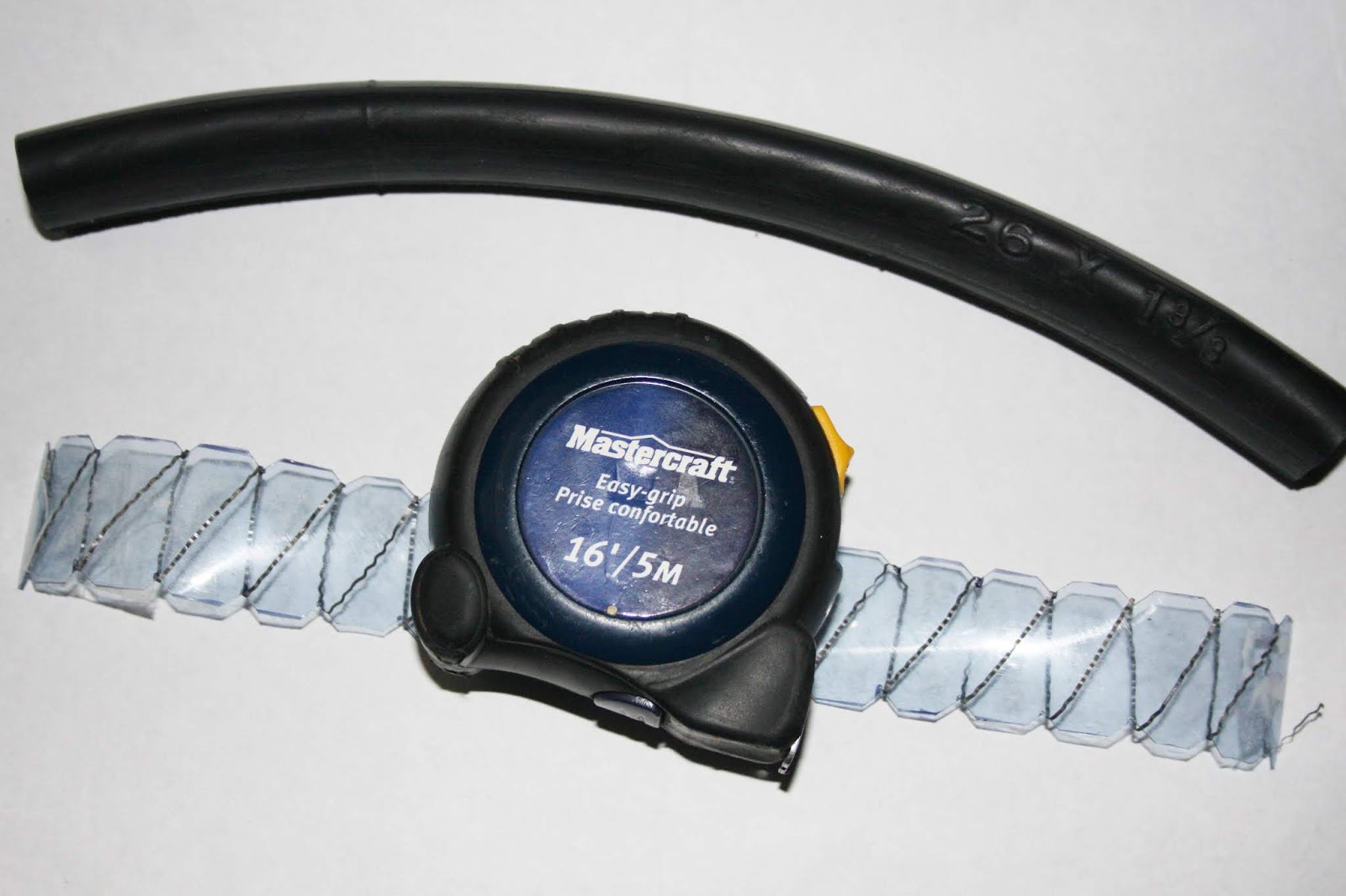 plastic heater core, notched, beside bike tube plastic heater core, notched, beside bike tube
