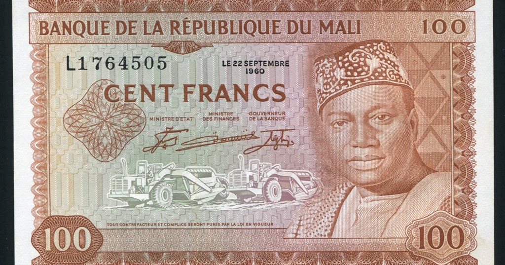Mali currency 100 Francs banknote of 1960 Modibo KeÃ¯ta|World Banknotes ...