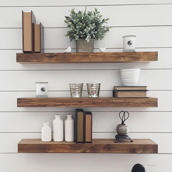 2018 Renovated Home Reclaimed Kennedy, Reclaimed Wood Floating Shelves