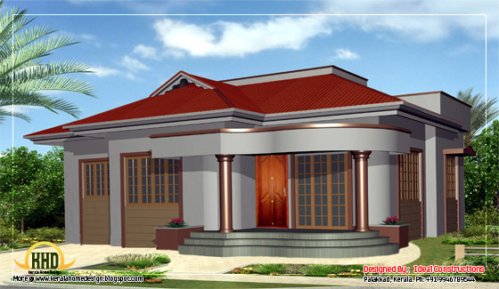 Beautiful single story home design - 1100 Sq. Ft. (102 Sq. M.) (122 Square Yards)-  March 2012