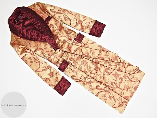 Gentleman's paisley silk luxury robe men's quilted dressing gown housecoat