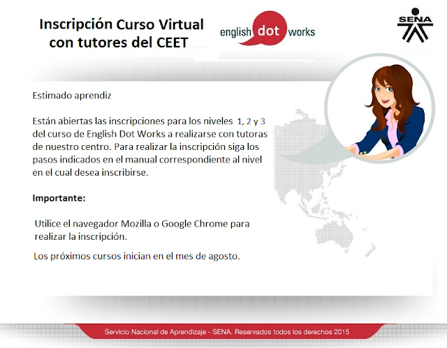 Inscripciones Curso de Inglés Virtual