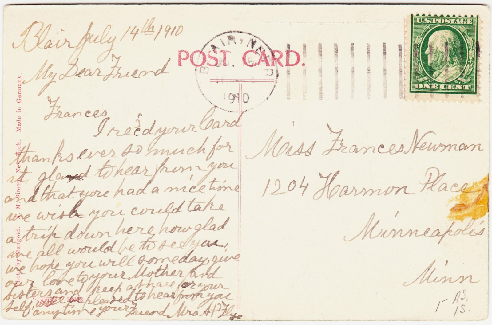 Papergreat Sunday's postcard Nebraska's Crowell Memorial Home, circa 1910