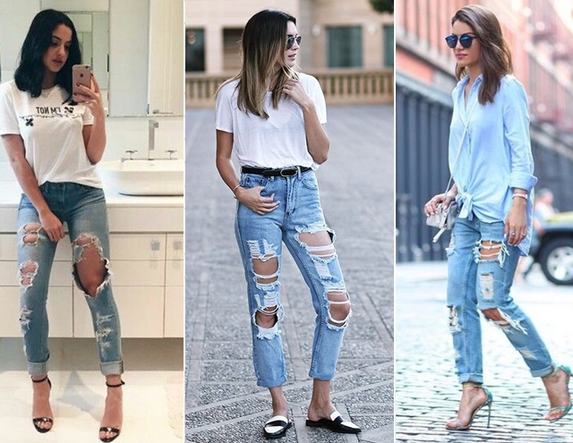 Tendências de moda primavera verão 2018 Tendências primavera verão 2018 - jeans rasgado