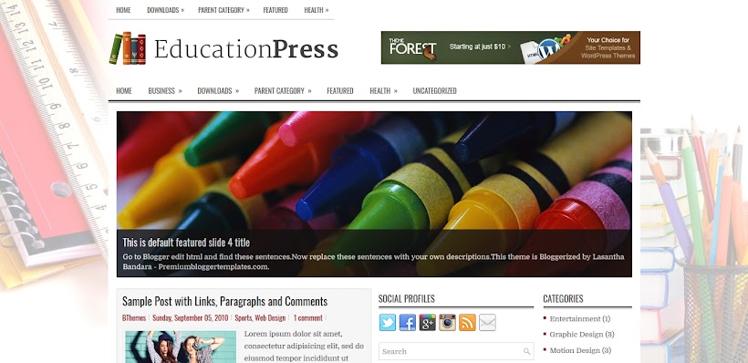 EducationPress Free Blogger Template