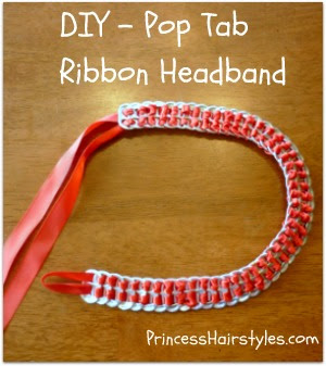 pop tab headband with ribbon