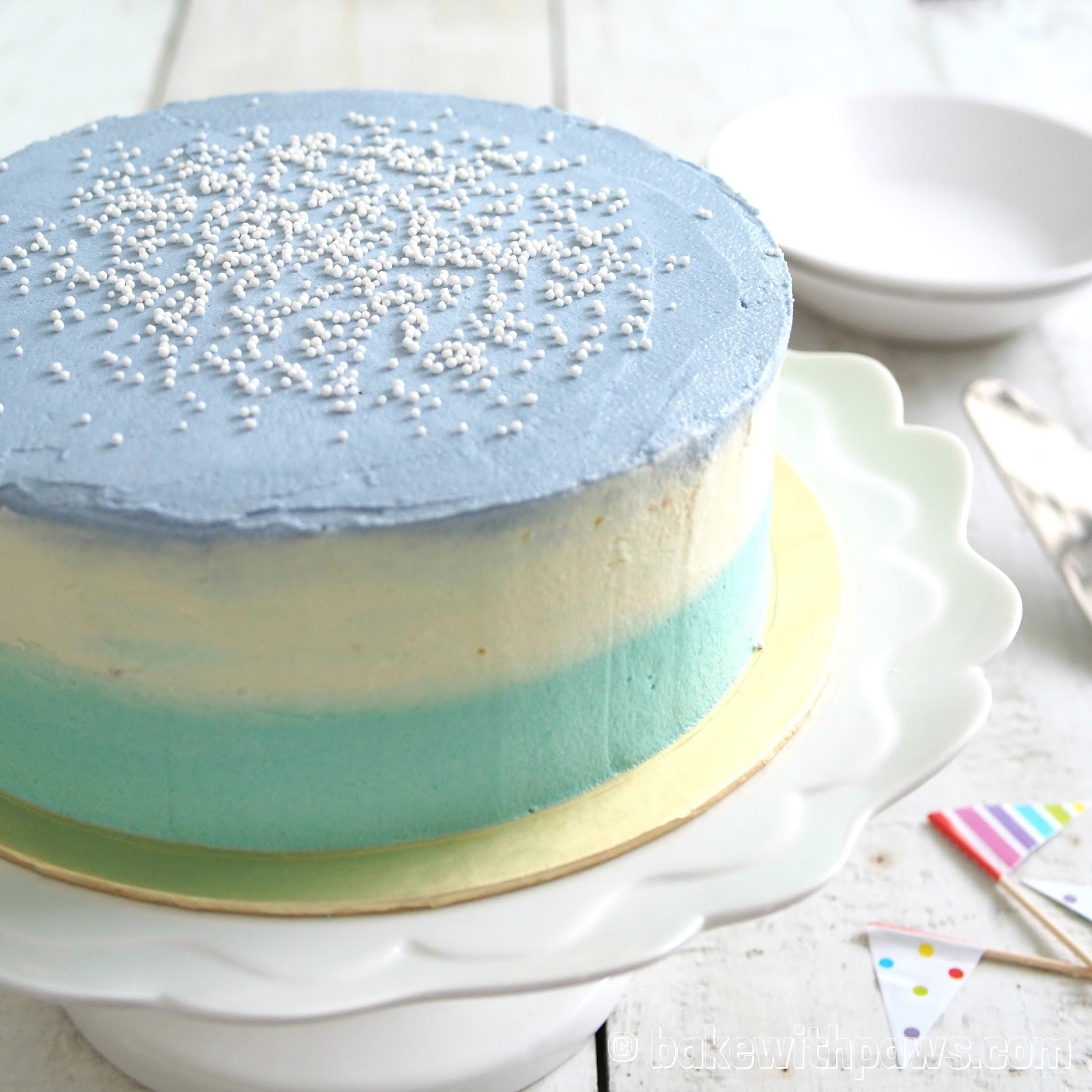 Ombre Frosting Cake BAKE WITH PAWS