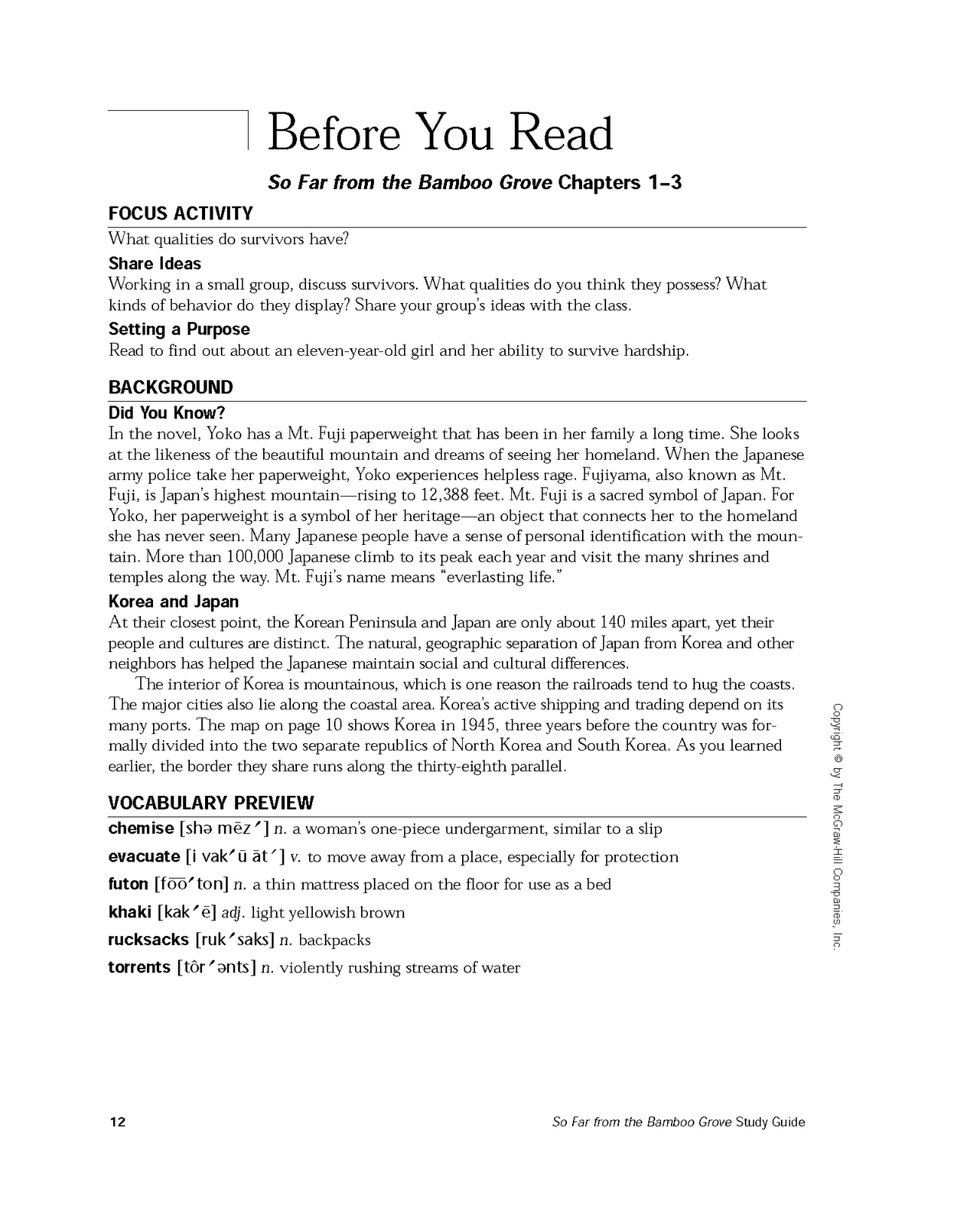 mochi thinking Study Guide for So Far from the Bamboo Grove