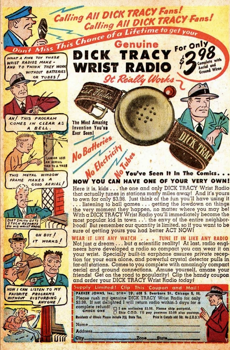 When was dick tracy's wrist radio first published