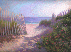 beach path pastel painting cod cape poucher
